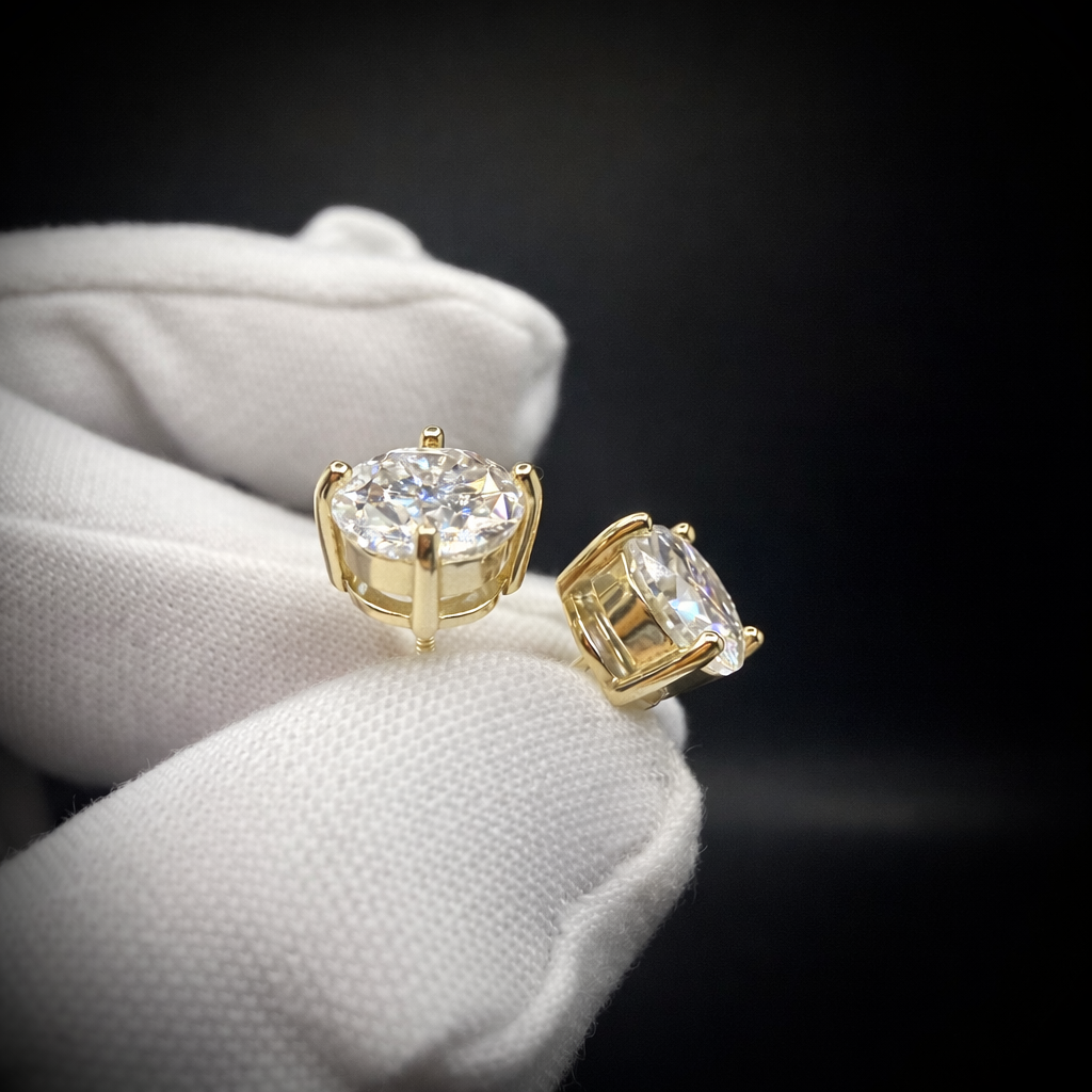 Moissanite Stud Earrings – 925 Sterling Silver